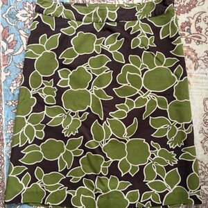 Boden Brown & Green Floral A-Line Skirt 10R
